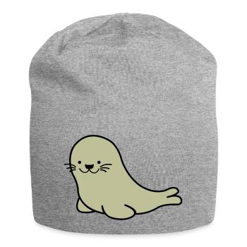 seehund 02 - Jersey-Beanie - Grau meliert - Vorne