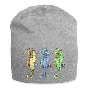 Seahorses - Jersey Beanie - heather grey - Front