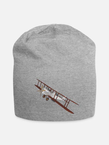Doppeldecker Flugzeug von 1915 - Jersey-Beanie - Grau meliert