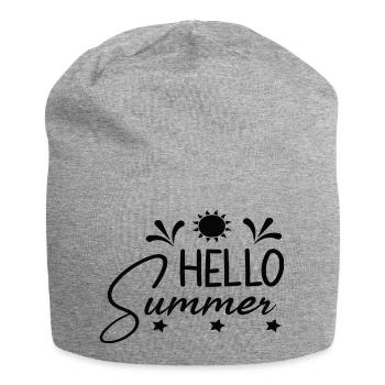 Hello Summer - Jersey-Beanie - Grau meliert - Vorne