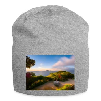 Wandern in den Dünen am Meer - Jersey-Beanie - Grau meliert - Vorne