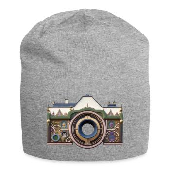 Caméra - Bonnet en jersey - gris chiné - Devant