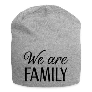 Nous sommes une famille - Bonnet en jersey - gris chiné - Devant