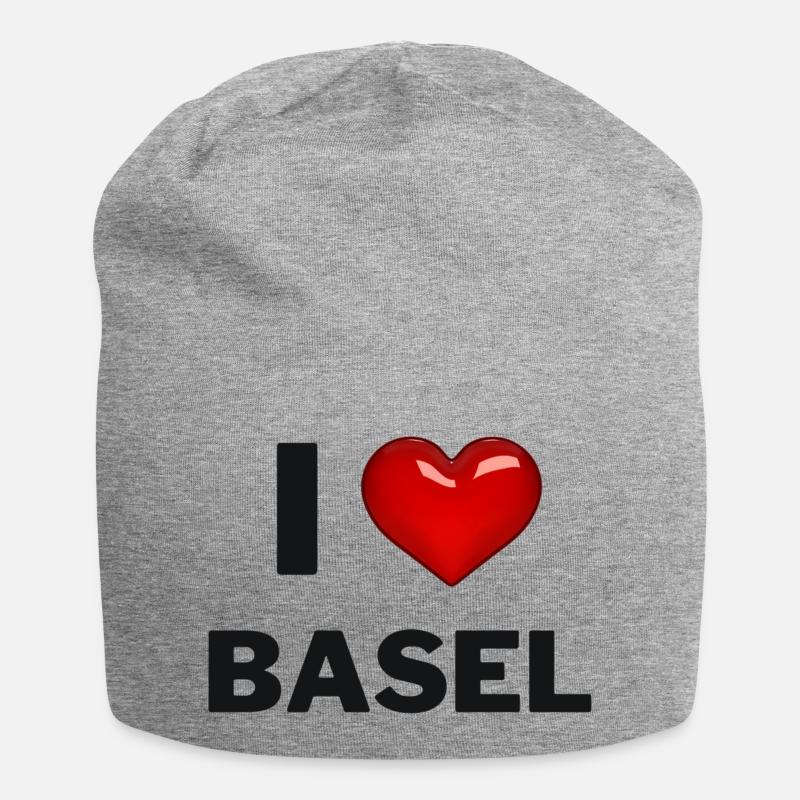 I Love Basel - Jersey Beanie - heather grey
