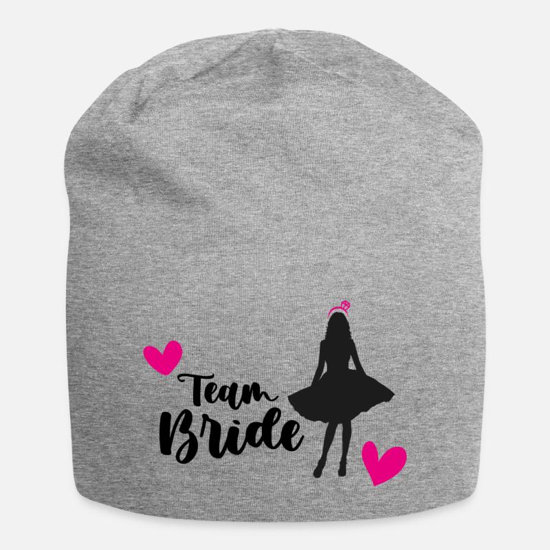 Team Bride, Bride Crew - Jersey-Beanie - Grau meliert