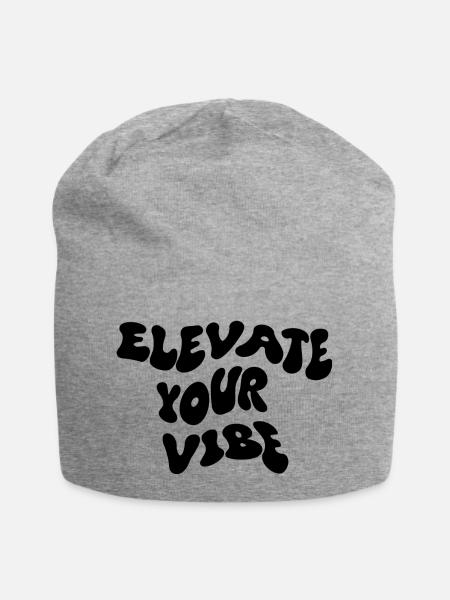 Elevate Your Vibe - Jersey-Beanie - Grau meliert