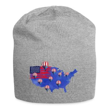Amerika Heißluftballon Flagge - Jersey-Beanie - Grau meliert - Vorne