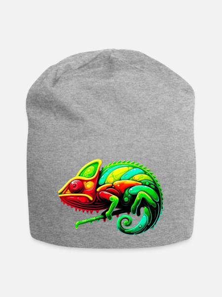 Chamäleon - Jersey-Beanie - Grau meliert