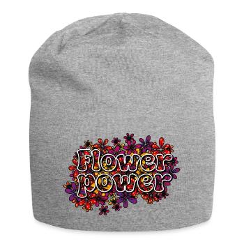 Flower Power - Jersey-Beanie - Grau meliert - Vorne
