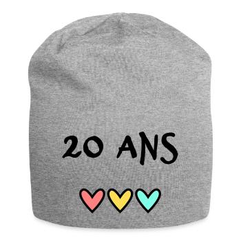 20. 20 YEARS. 20th ANNIVERSARY. 20TH ANNIVERSARY. - Jersey Beanie - heather grey - Front