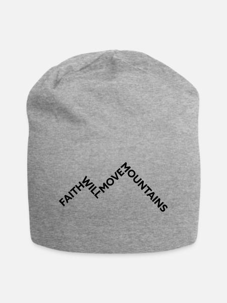 Faith will move Mountains - Jersey-Beanie - Grau meliert