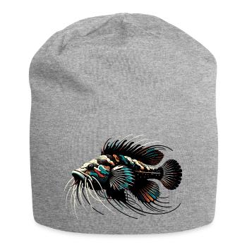 Poisson-chat d’aquarium, poisson-chat d’antenne, minimaliste - Bonnet en jersey - gris chiné - Devant