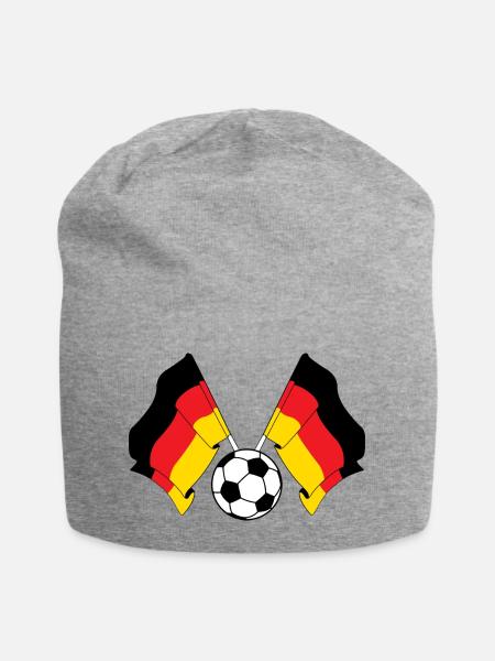 Fahnen gekreuzt Fußball Deutschland - Jersey-Beanie - Grau meliert
