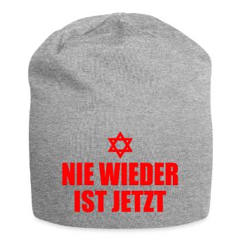 Never again is now - Jersey Beanie - heather grey - Front