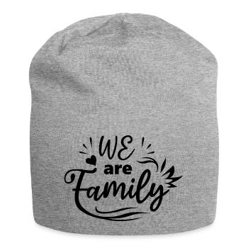 Wir sind Familie - Jersey-Beanie - Grau meliert - Vorne