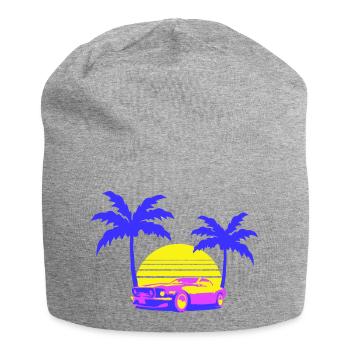 Miami USA Cool Oldtimer Auto Sonne Amerika Florida - Jersey-Beanie - Grau meliert - Vorne