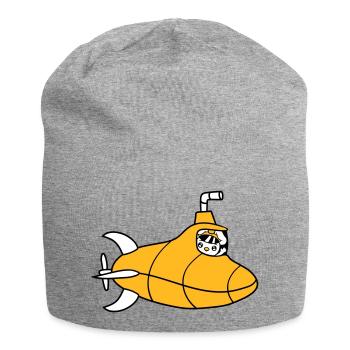 U-Boot Vogel Ente Kapitän Küken Süß Comic Cartoon - Jersey-Beanie - Grau meliert - Vorne