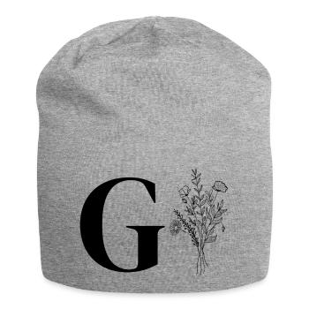 Minimalist flowers - Jersey Beanie - heather grey - Front