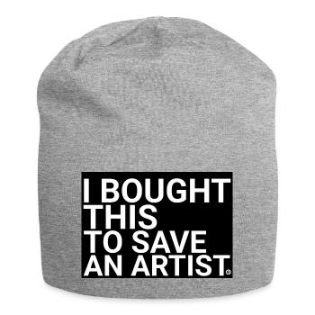 I Bought This To Save An Artist – Minimalist Art - Jersey Beanie - heather grey - Front