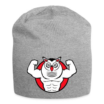 Eule Bodybuilder Muskeln Bizeps Posen Gym Rat Cool - Jersey-Beanie - Grau meliert - Vorne