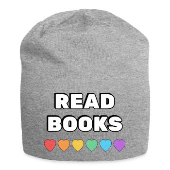 Lire des livres Rainbow Hearts - Bonnet en jersey - gris chiné - Devant
