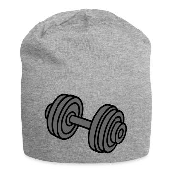 Hantel Gewichte Symbol - Jersey-Beanie - Grau meliert - Vorne