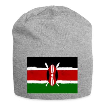 Flagge von Kenia - Jersey-Beanie - Grau meliert - Vorne