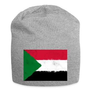 Flagge des Sudan - Jersey-Beanie - Grau meliert - Vorne