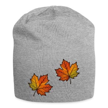 Feuille Automne Feuille d’érable 2 - Bonnet en jersey - gris chiné - Devant