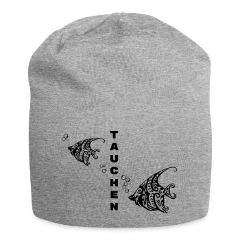 Tauchen – Tribal Fisch Design - Jersey-Beanie - Grau meliert - Vorne