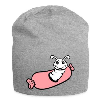 trou de chenille saucisse saucisses grill faim manger - Bonnet en jersey - gris chiné - Devant