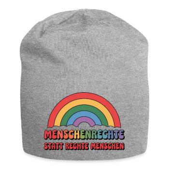 Human rights instead of right-wing people - Cool Pride - Jersey Beanie - heather grey - Front