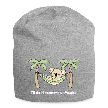 Koala dans les palmiers du hamac - Bonnet en jersey - gris chiné - Devant