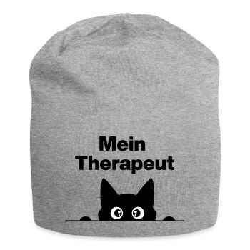 MON THÉRAPEUTE, C’EST MON CHAT ! 😻 PATTE DE NEZ DE FOURRURE - Bonnet en jersey - gris chiné - Devant