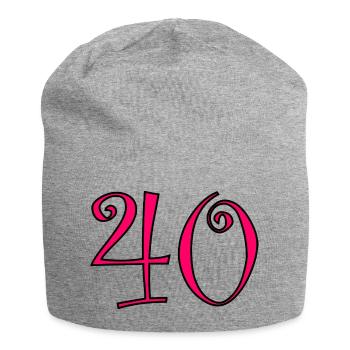 40. 40 ANS. 40e ANNIVERSAIRE. ANNIVERSAIRE 40 ANS. - Bonnet en jersey - gris chiné - Devant