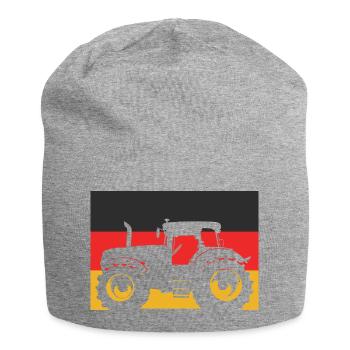 Traktor mit Deutschlandflagge – Landwirt Stolz - Jersey-Beanie - Grau meliert - Vorne