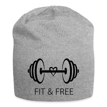 Fit & Free Heart – Bodybuilding Wellness - Jersey-Beanie - Grau meliert - Vorne
