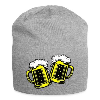 Bierglas Bier Anstossen - Jersey-Beanie - Grau meliert - Vorne