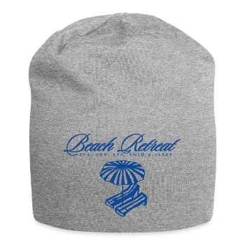 Logo de la retraite de plage avec parasol - Bonnet en jersey - gris chiné - Devant