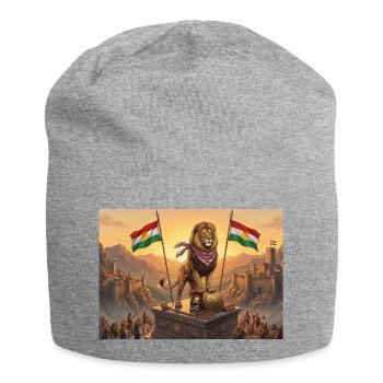 Kurdistan Lion - Jersey-Beanie - Grau meliert - Vorne