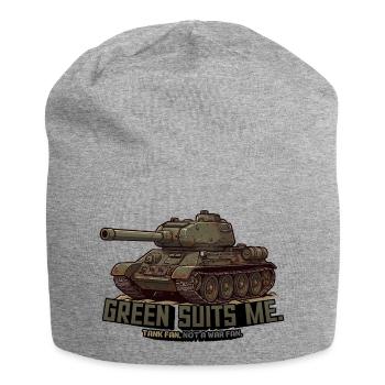 Char T-34 – Me convient vert - Bonnet en jersey - gris chiné - Devant