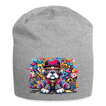 Hip Hop Bulldog Puppy Graffiti Street Style Merch - Bonnet en jersey - gris chiné - Devant