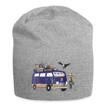 USA Camper Motiv Vanlife Camping Urlaub - Jersey-Beanie - Grau meliert - Vorne
