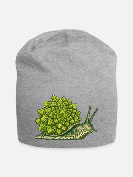 Romanesco-Schnecke - Jersey-Beanie - Grau meliert
