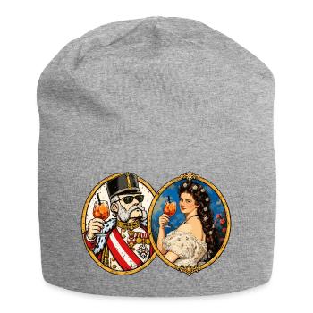 Kaiser Franz Joseph und Sisi – kaiserlich modern - Jersey-Beanie - Grau meliert - Vorne