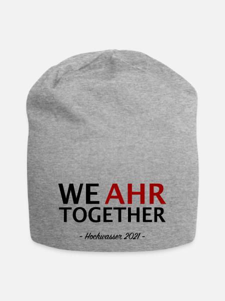 We AHR together | Ahrtal Hochwasser SolidAHRität - Jersey-Beanie - Grau meliert