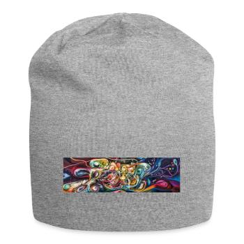 Kosmischer Wirbel Abstrakter Nebel - Jersey-Beanie - Grau meliert - Vorne