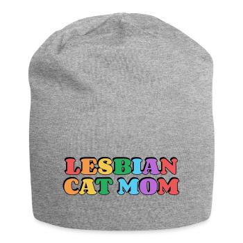 Lesbische Katzenmama - Jersey-Beanie - Grau meliert - Vorne
