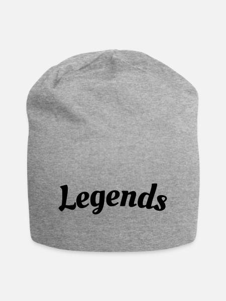 Legends Schriftzug - Jersey-Beanie - Grau meliert