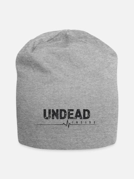 Undead Inside Zombie Spruch - Jersey-Beanie - Grau meliert